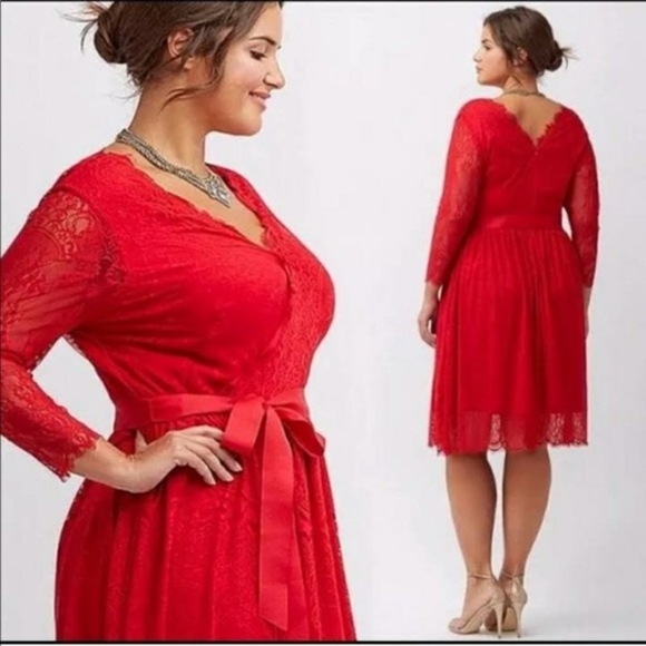 Lane Bryant Dresses & Skirts - NWT Lane Bryant Red Lace dress size 18